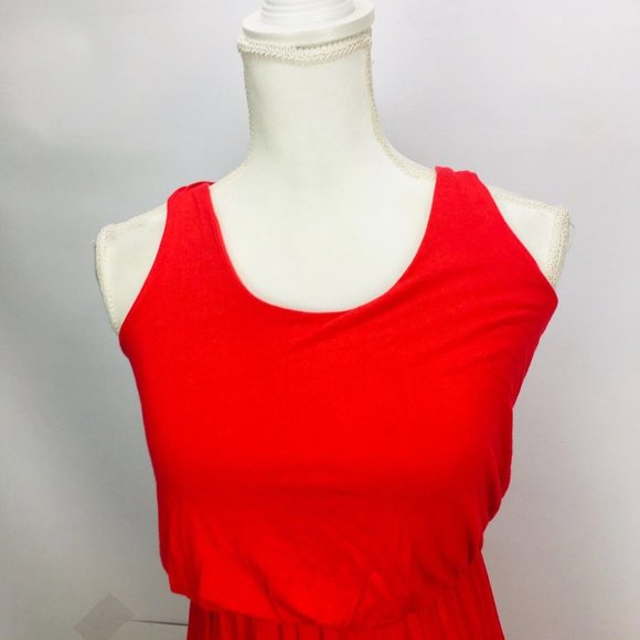 JOLIE Los Angeles Red Sleeveless Racer Back Elastic Waist Maxi Women Size M USA - Picture 4 of 8